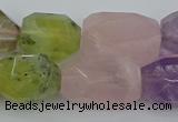 CNG5393 15.5 inches 12*16mm - 15*25mm faceted nuggets mixed quartz beads