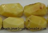 CNG5394 15.5 inches 12*16mm - 15*25mm faceted nuggets yellow jade beads