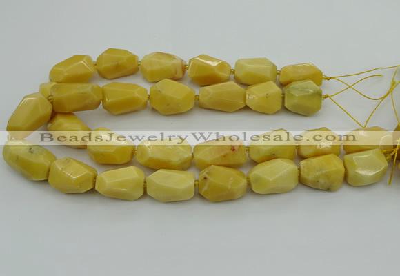 CNG5394 15.5 inches 12*16mm - 15*25mm faceted nuggets yellow jade beads