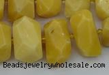 CNG5402 15.5 inches 12*16mm - 15*20mm faceted nuggets yellow jade beads