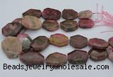 CNG5418 20*30mm - 35*45mm faceted freeform rhodochrosite beads