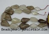 CNG5420 20*30mm - 35*45mm faceted freeform smoky quartz beads