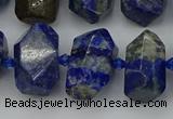 CNG5425 12*16mm - 15*20mm faceted nuggets lapis lazuli beads