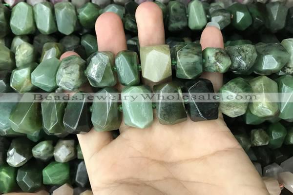 CNG5440 12*16mm - 15*20mm faceted nuggets Canadian jade beads