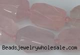 CNG5444 12*16mm - 15*25mm faceted nuggets rose quartz beads