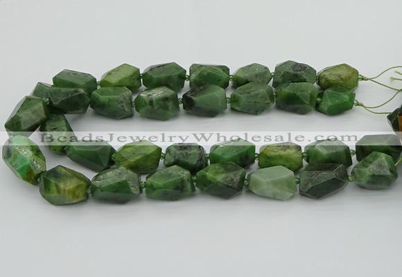 CNG5457 12*16mm - 15*25mm faceted nuggets Canadian jade beads