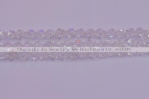 CNG5472 15.5 inches 8mm faceted nuggets white crystal beads