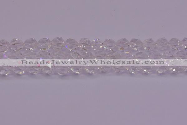 CNG5473 15.5 inches 10mm faceted nuggets white crystal beads