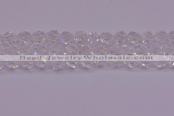 CNG5474 15.5 inches 12mm faceted nuggets white crystal beads