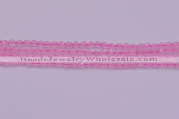 CNG5481 15.5 inches 6mm faceted nuggets rose quartz beads