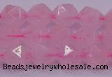 CNG5483 15.5 inches 10mm faceted nuggets rose quartz beads