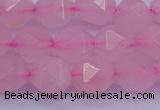 CNG5484 15.5 inches 12mm faceted nuggets rose quartz beads