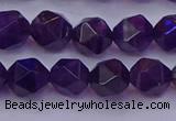 CNG5493 15.5 inches 10mm faceted nuggets amethyst gemstone beads