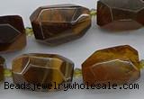 CNG5512 12*16mm - 15*25mm faceted nuggets yellow tiger eye beads