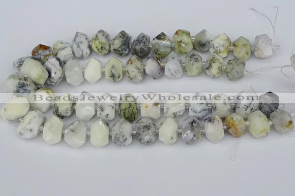 CNG5520 12*16mm - 15*20mm faceted nuggets white opal gemstone beads