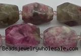 CNG5523 12*16mm - 15*25mm faceted nuggets pink tourmaline beads