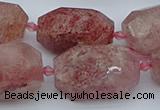 CNG5552 15*20mm - 18*28mm faceted nuggets strawberry quartz beads