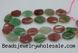 CNG5596 20*25mm - 25*35mm faceted freeform mixed strawberry quartz beads