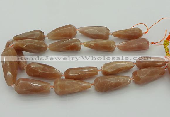 CNG5613 15.5 inches 15*35mm - 18*45mm faceted teardrop moonstone beads