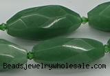 CNG5614 15.5 inches 15*35mm - 18*40mm faceted rice green aventurine beads