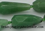 CNG5615 15*35mm - 18*45mm faceted teardrop green aventurine beads