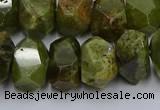 CNG5625 15.5 inches 10*14mm - 13*18mm faceted nuggets green garnet beads