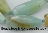 CNG5640 15.5 inches 15*35mm - 18*45mm faceted teardrop amazonite beads