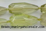 CNG5648 15*35mm - 18*45mm faceted teardrop lemon quartz beads