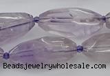 CNG5651 15.5 inches 15*35mm - 18*40mm faceted rice amethyst beads