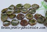 CNG5670 15.5 inches 25*35mm - 35*40mm faceted freeform green garnet beads