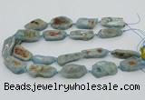 CNG5672 15.5 inches 15*35mm - 20*40mm freeform aquamarine beads