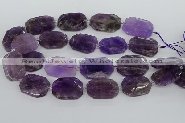 CNG5700 15.5 inches 25*30mm - 28*35mm faceted freeform amethyst beads