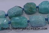 CNG5729 12*16mm - 13*18mm faceted nuggets amazonite beads