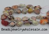 CNG5733 18*25mm - 22*35mm nuggets pink botswana agate beads