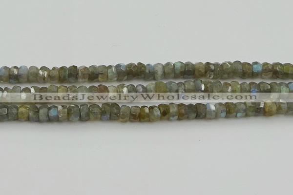 CNG5752 15.5 inches 6*9mm faceted nuggets labradorite beads