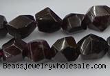 CNG5755 15.5 inches 10*14mm - 12*16mm faceted nuggets garnet beads