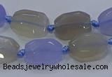 CNG5776 10*14mm - 12*16mm faceted freeform blue lace agate beads