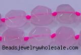 CNG5784 10*12mm - 10*14mm faceted freeform rose quartz beads