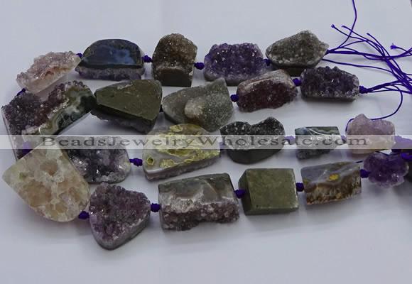 CNG5805 18*25mm - 28*40mm freeform druzy amethyst beads