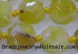 CNG5811 15.5 inches 10*12mm - 10*14mm faceted freeform yellow opal beads