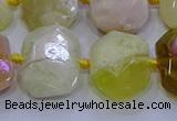 CNG5812 15.5 inches 10*14mm - 12*16mm faceted freeform yellow opal beads