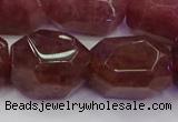 CNG5847 16*22mm - 18*25mm faceted nuggets strawberry quartz beads