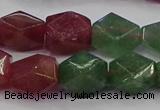 CNG5851 14*15mm faceted nuggets mixed strawberry quartz beads