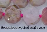 CNG5885 15.5 inches 10*14mm - 12*16mm faceted freeform pink opal beads