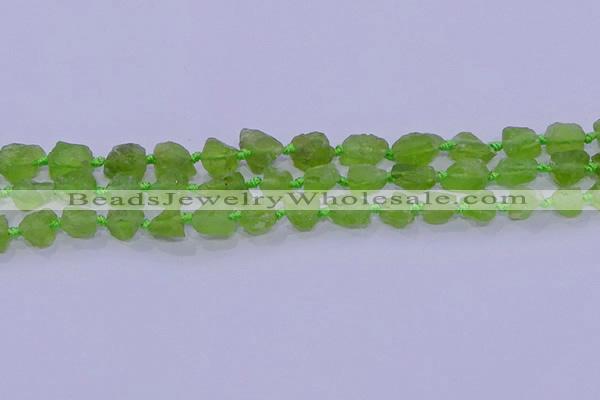 CNG5904 15.5 inches 4*6mm - 6*10mm nuggets rough olive quartz beads