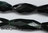 CNG593 13*30mm - 14*35mm faceted rice African prase jasper nugget beads