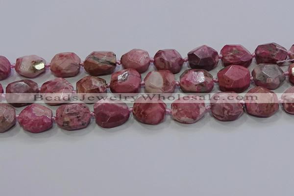 CNG5934 10*14mm - 12*16mm faceted freeform rhodochrosite beads