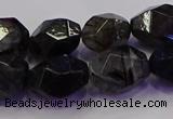 CNG5962 10*14mm - 12*16mm faceted nuggets black rutilated quartz beads