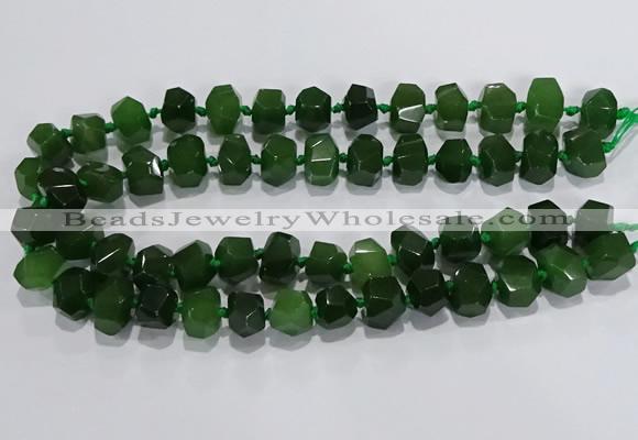 CNG6018 15.5 inches 10*14mm - 12*16mm faceted nuggets white jade beads