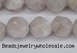 CNG6021 15.5 inches 12mm faceted nuggets grey crazy agate beads